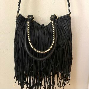Black fringe Steve Madden purse